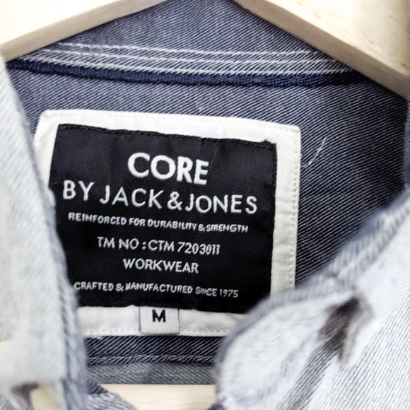 Jack & Jones Grey Chambray Button Down Shirt - Picture 3 of 5